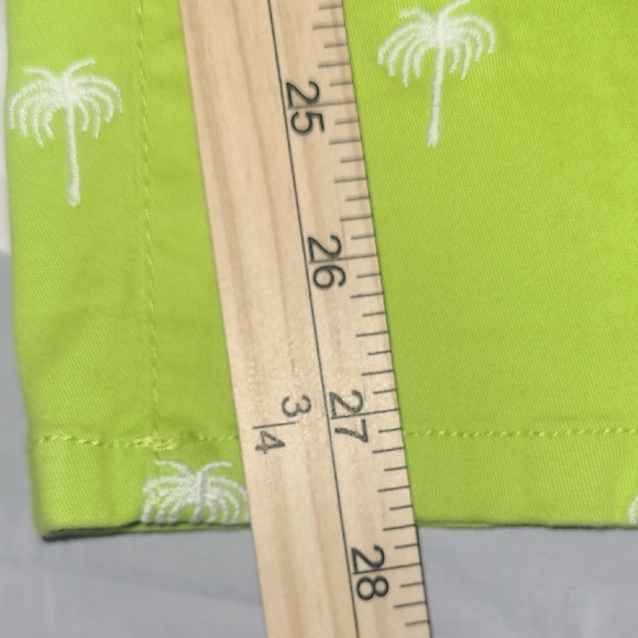 Bright Green Cropped Pants with Embroidered Palm Tree Pattern Slimming NWT - Picture 9 of 12